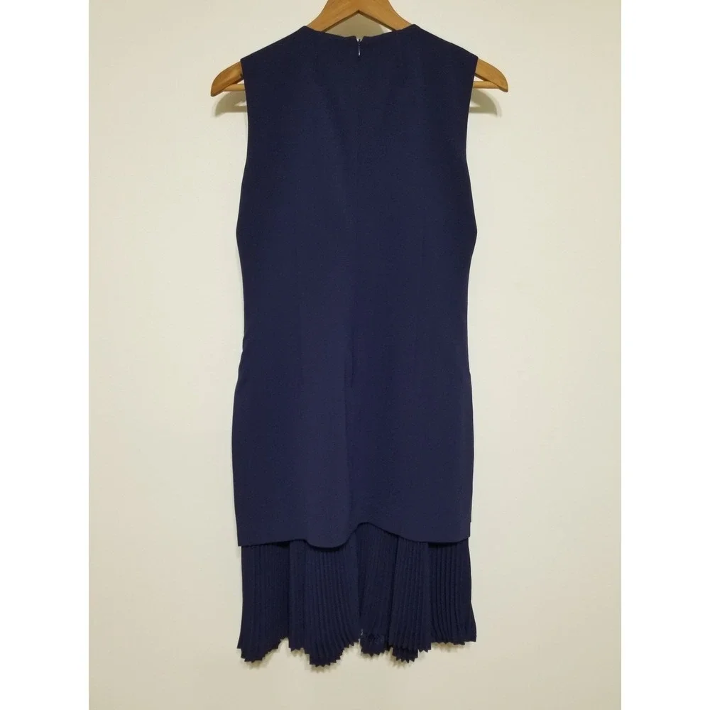 Theory‎ Malkan P Winslow Crepe Layered Pleated Dress Sea Blue NWT Size 2 $395